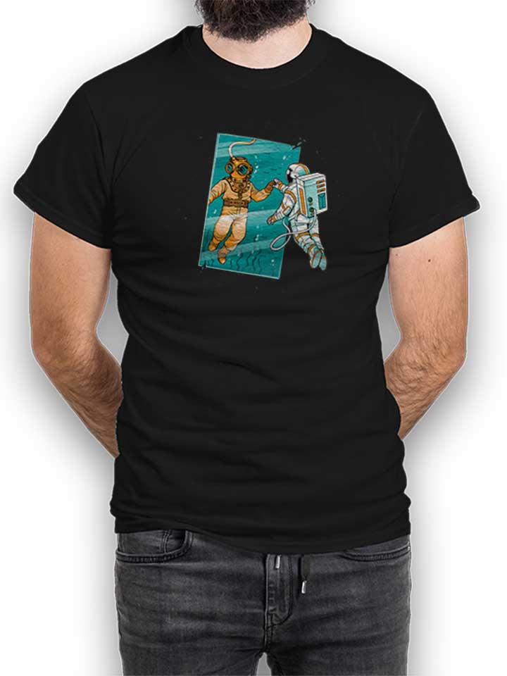 Diver Astronaut Mirror T-Shirt schwarz L