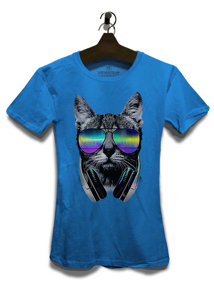 dj-disco-cat-damen-t-shirt royal 3