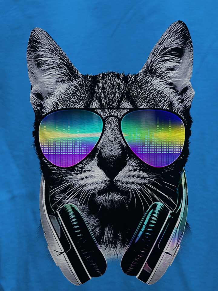 dj-disco-cat-damen-t-shirt royal 4