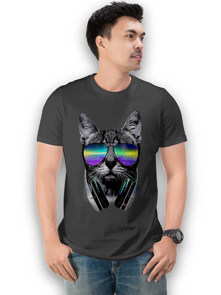 dj-disco-cat-t-shirt dunkelgrau 2