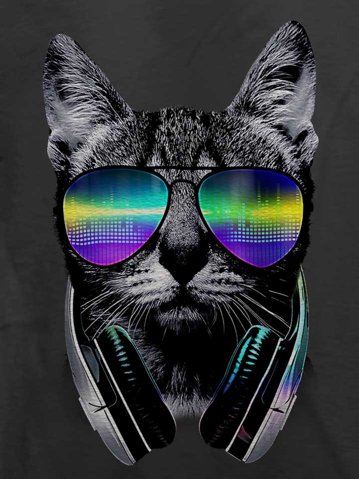 dj-disco-cat-t-shirt dunkelgrau 4