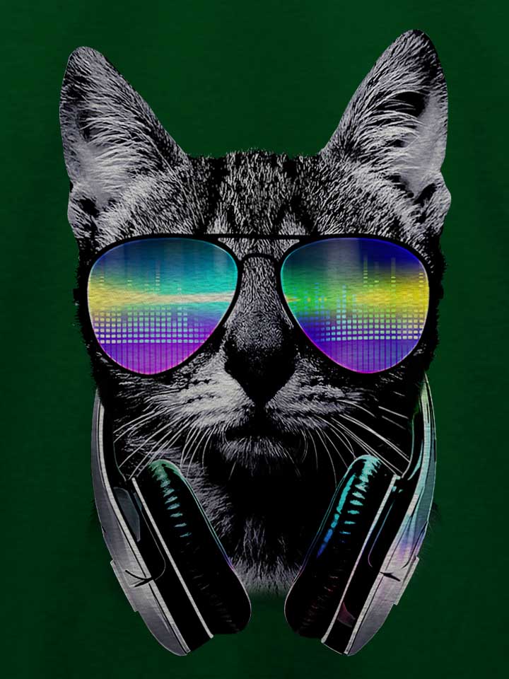 dj-disco-cat-t-shirt dunkelgruen 4