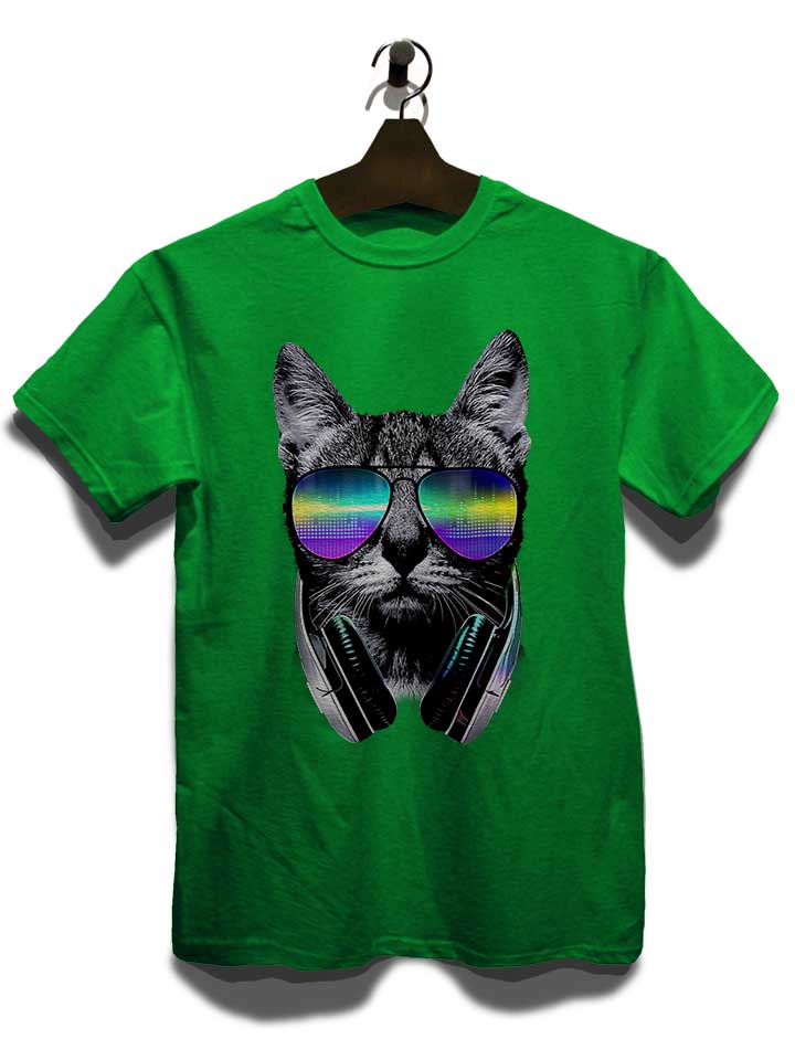 dj-disco-cat-t-shirt gruen 3