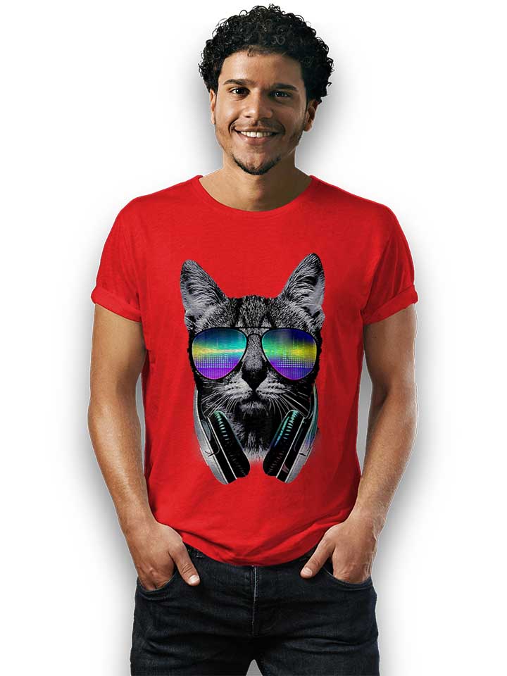 dj-disco-cat-t-shirt rot 2