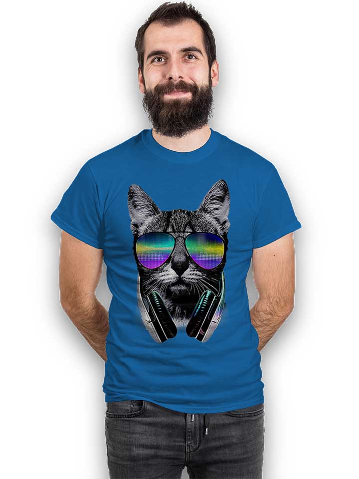 dj-disco-cat-t-shirt royal 2