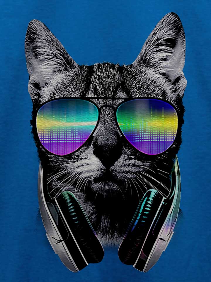 dj-disco-cat-t-shirt royal 4