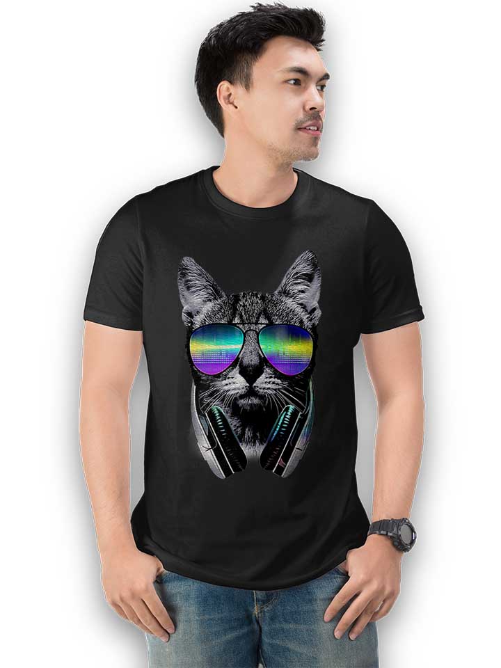 dj-disco-cat-t-shirt schwarz 2