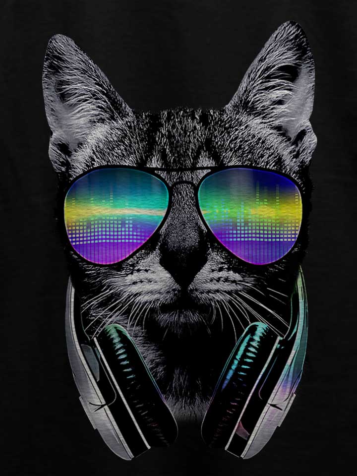 dj-disco-cat-t-shirt schwarz 4