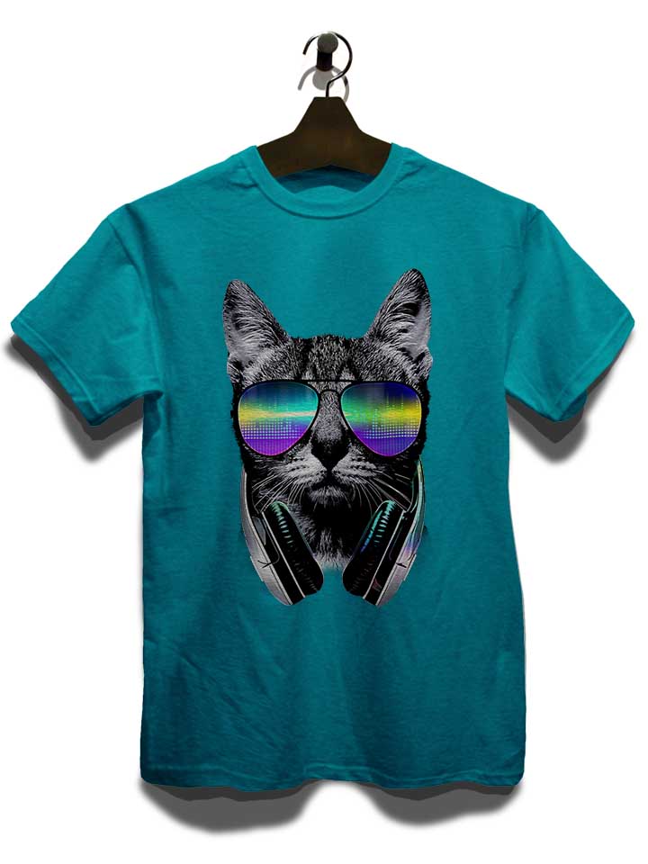 dj-disco-cat-t-shirt tuerkis 3