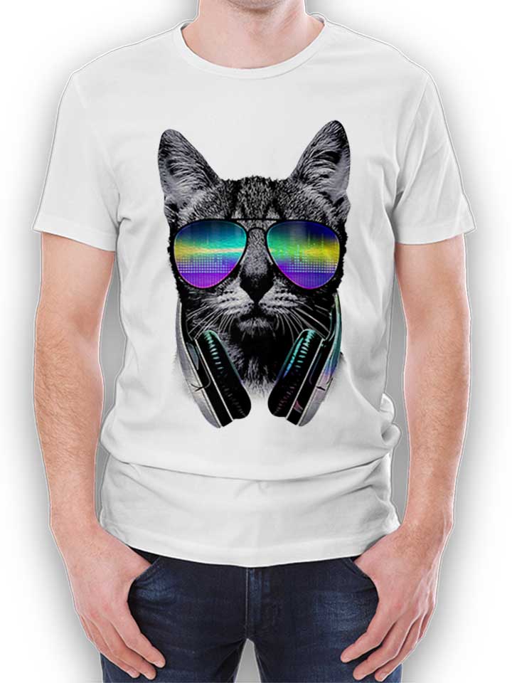 dj-disco-cat-t-shirt weiss 1