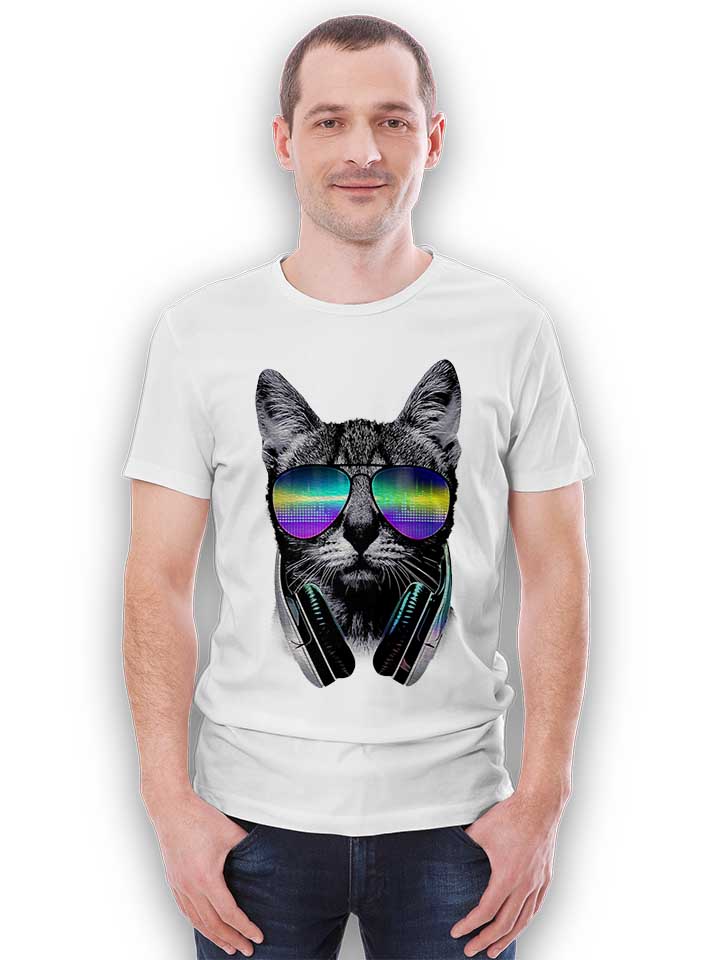 dj-disco-cat-t-shirt weiss 2