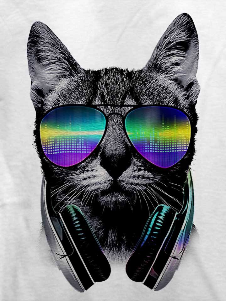 dj-disco-cat-t-shirt weiss 4