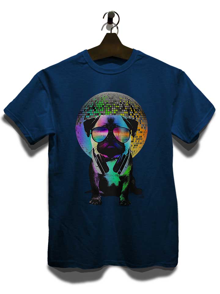 dj-disco-pug-02-t-shirt dunkelblau 3