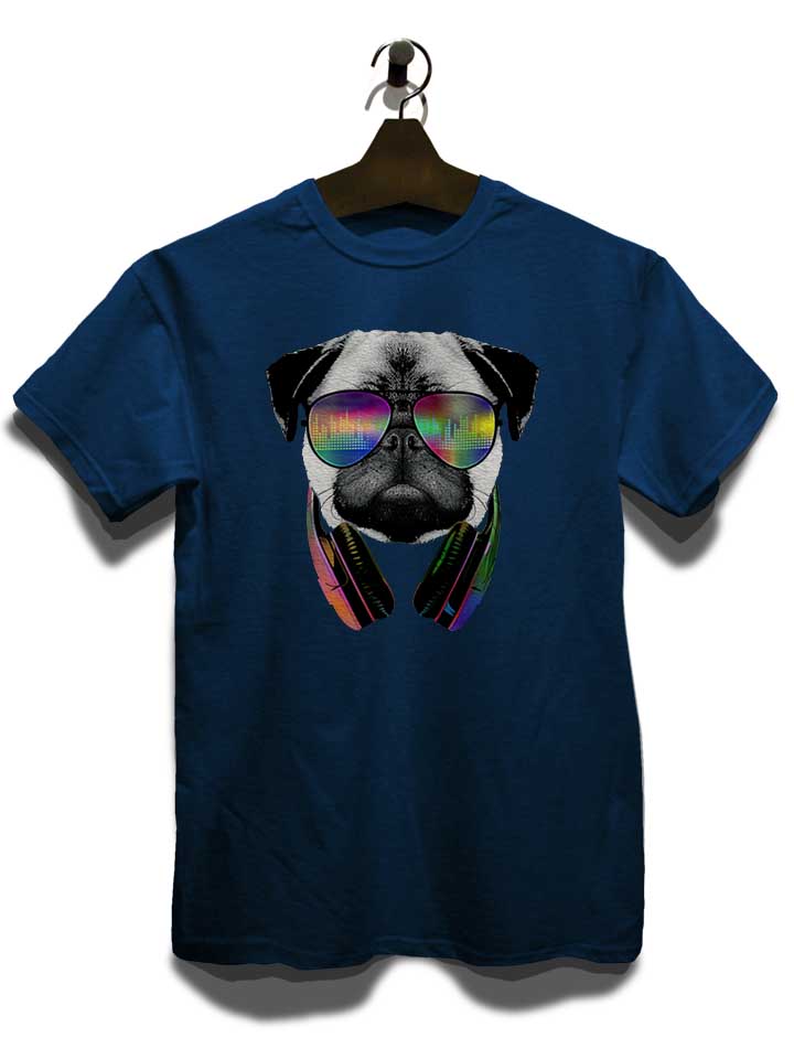 dj-disco-pug-t-shirt dunkelblau 3