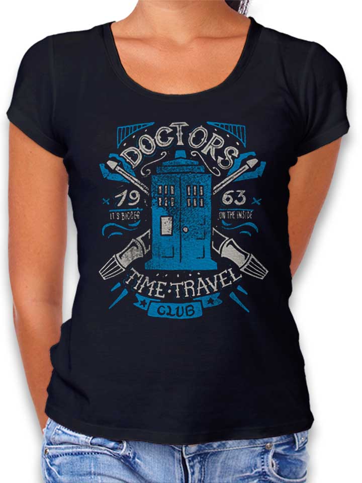 Doctor Who Time Travel Club Damen T-Shirt schwarz L