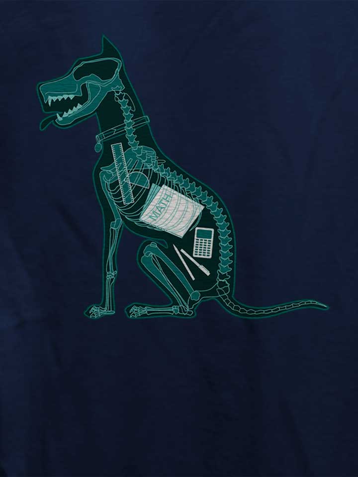 dog-eat-homework-x-ray-damen-t-shirt dunkelblau 4