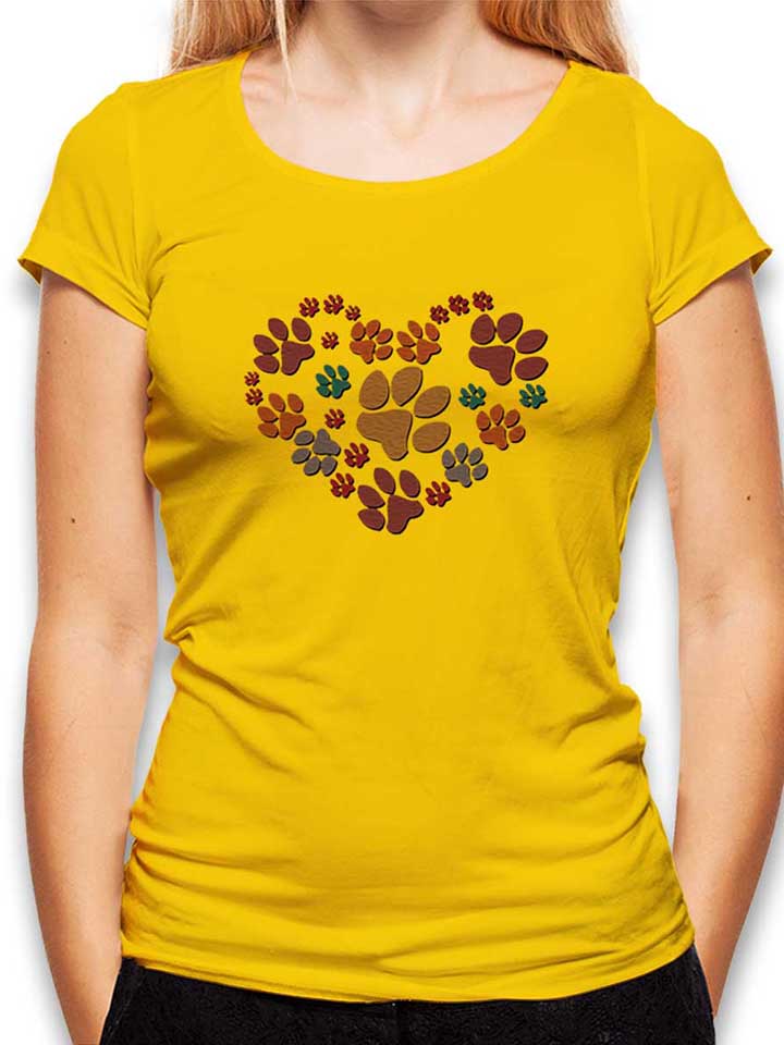 Dog Heart Damen T-Shirt gelb L
