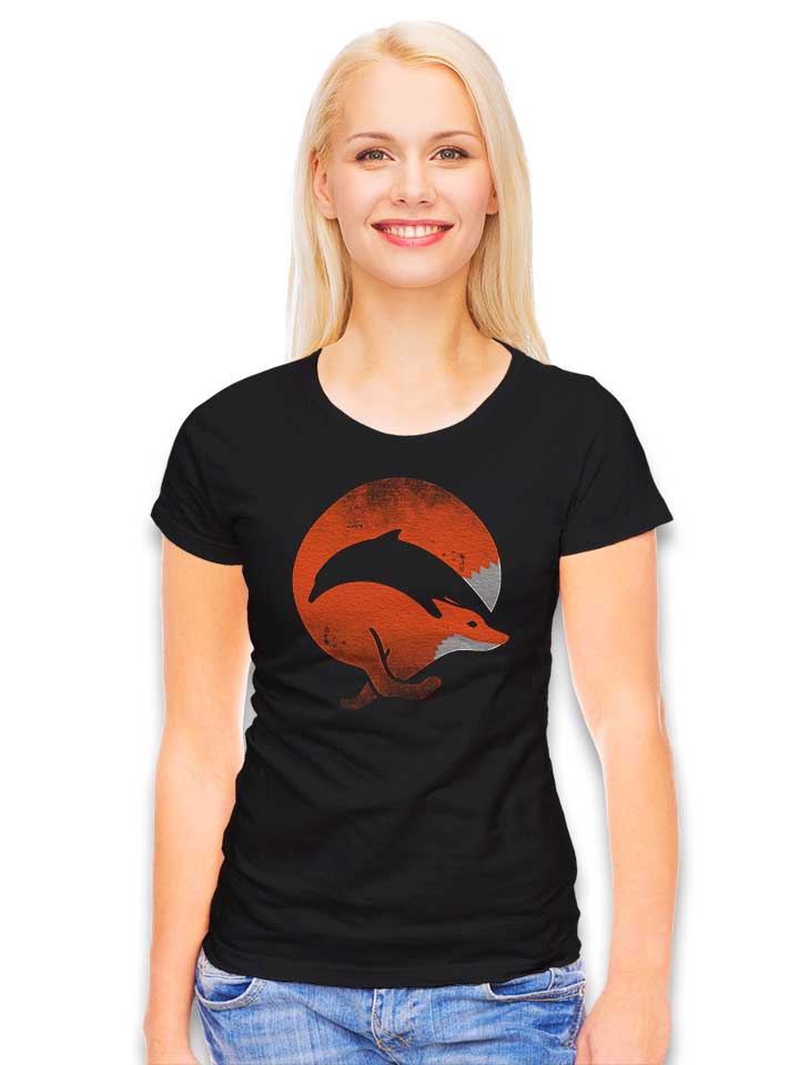 dolphin-fox-damen-t-shirt schwarz 2