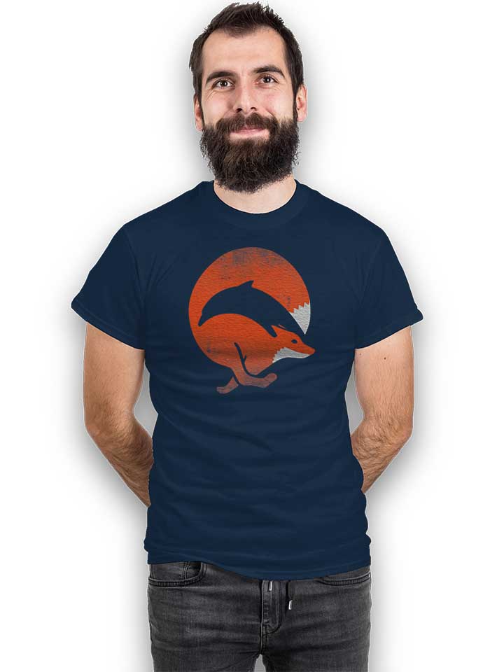 dolphin-fox-t-shirt dunkelblau 2
