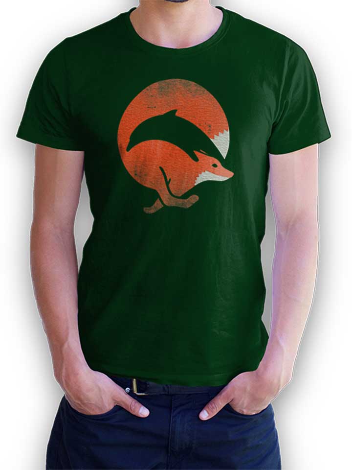Dolphin Fox T-Shirt verde-scuro L
