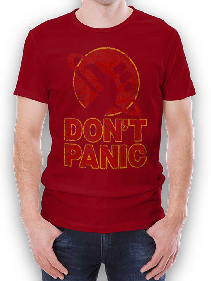 Dont Panic T-Shirt maroon L