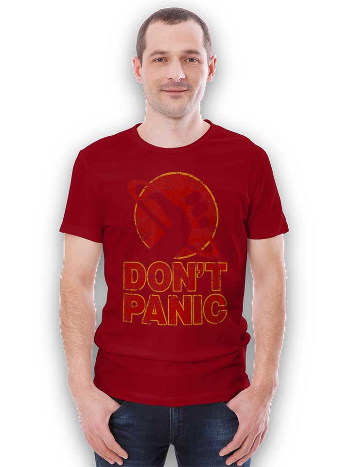 dont-panic-t-shirt bordeaux 2