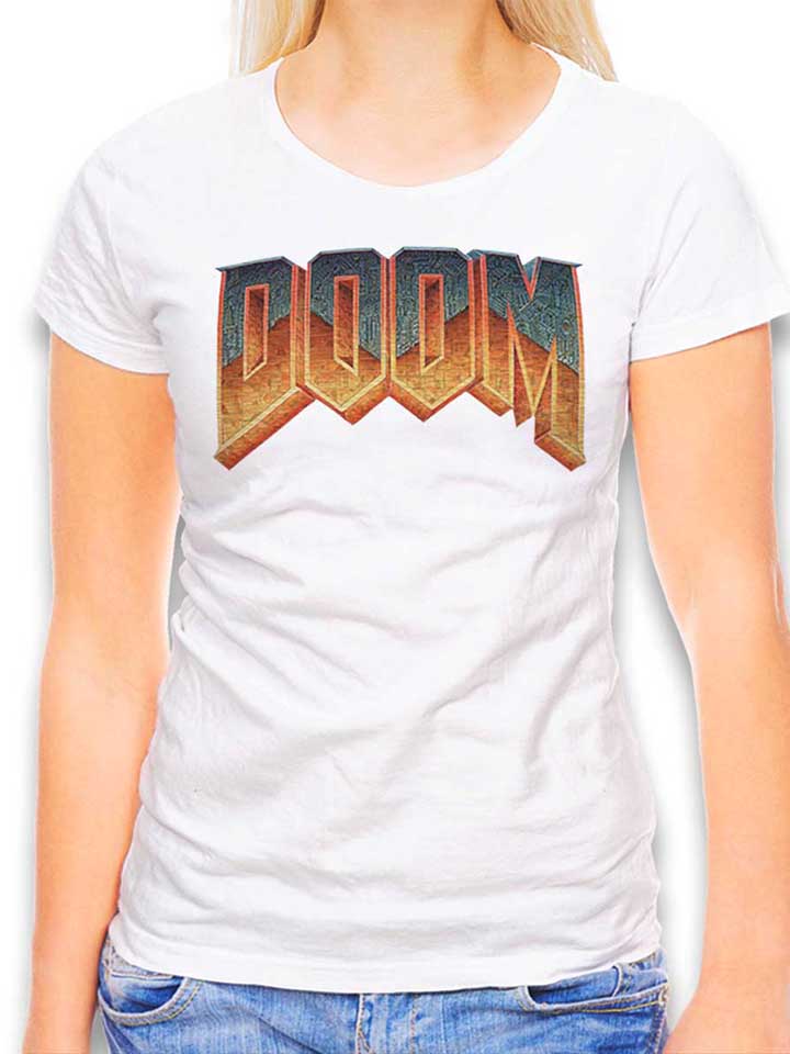 doom-logo-damen-t-shirt weiss 1
