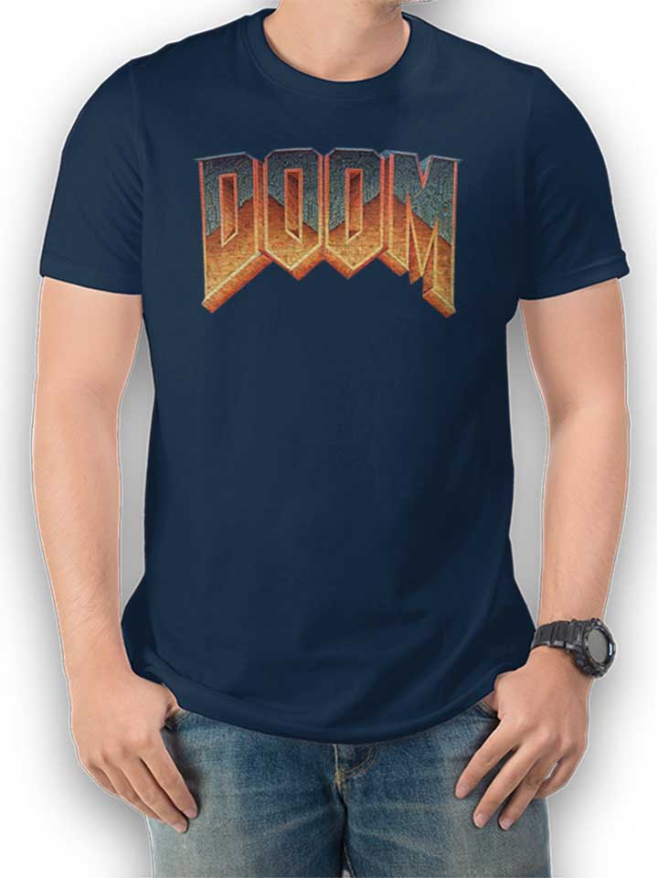 doom-logo-t-shirt dunkelblau 1