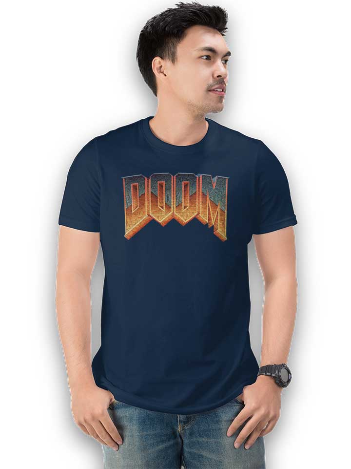 doom-logo-t-shirt dunkelblau 2