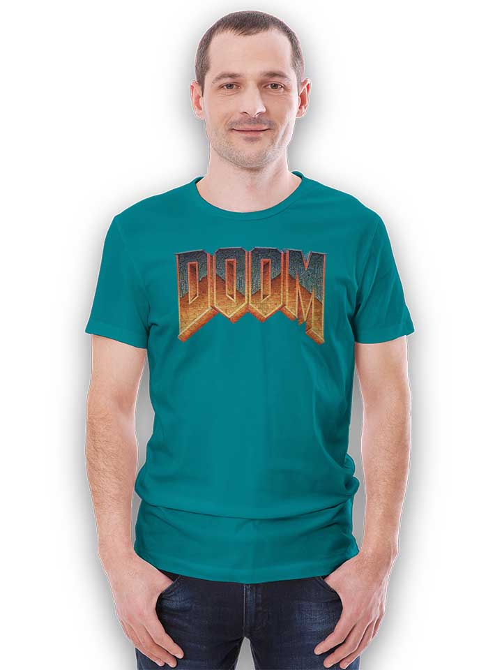 doom-logo-t-shirt tuerkis 2
