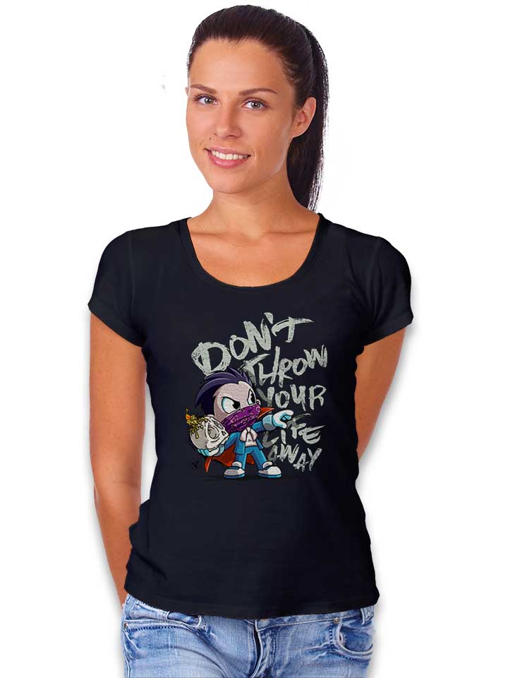 dracula-twins-don-t-throw-your-life-away-damen-t-shirt schwarz 2