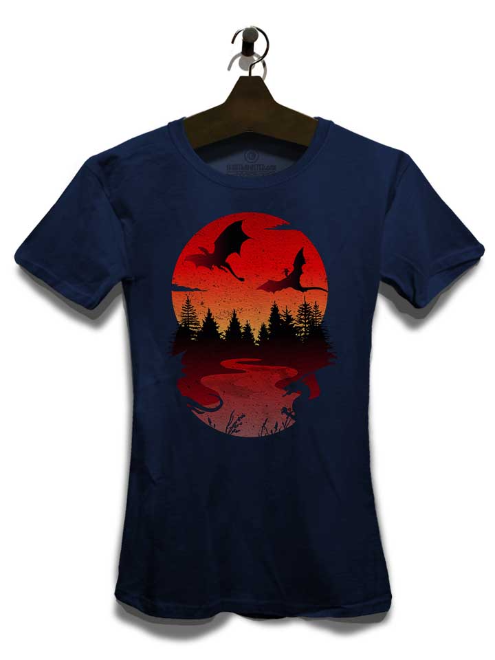 dragon-sunset-damen-t-shirt dunkelblau 3