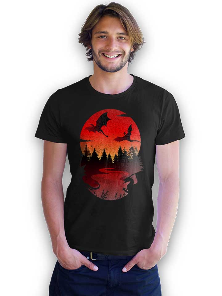 dragon-sunset-t-shirt schwarz 2