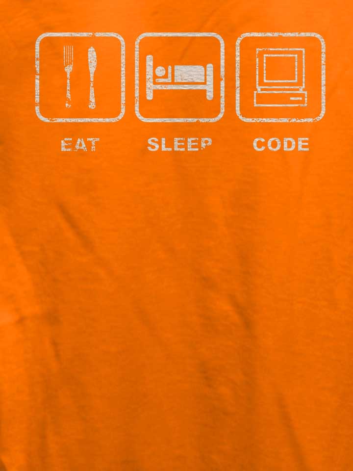 eat-sleep-code-vintage-damen-t-shirt orange 4