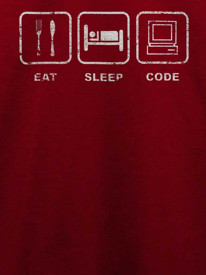 eat-sleep-code-vintage-t-shirt bordeaux 4