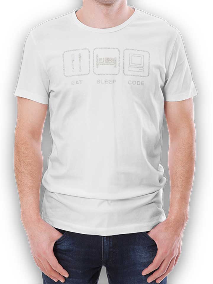 Eat Sleep Code Vintage T-Shirt weiss L