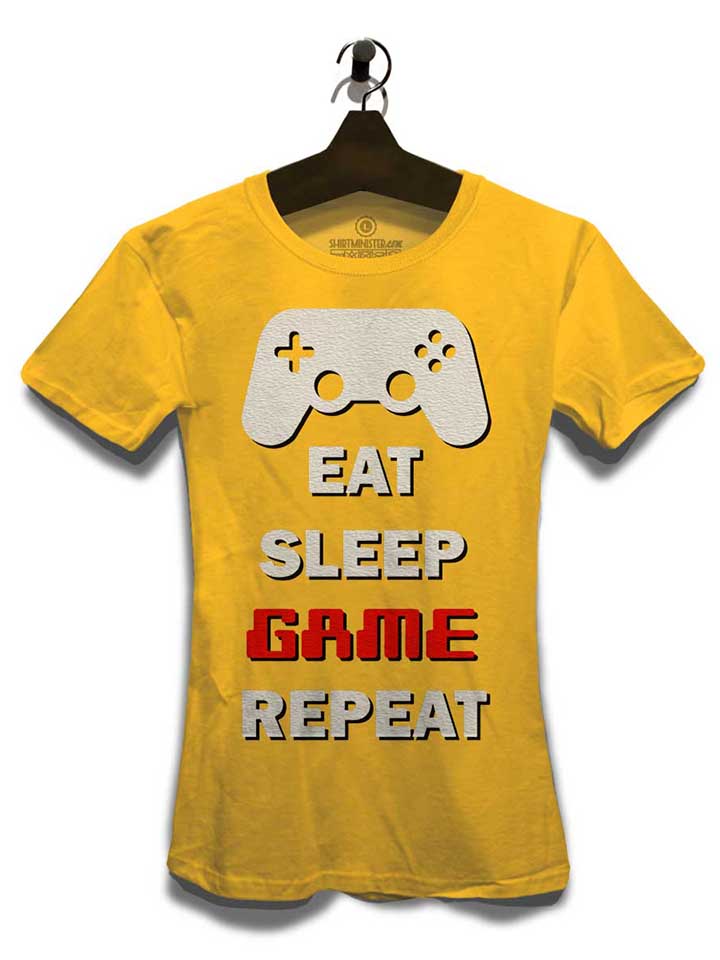 eat-sleep-game-repeat-damen-t-shirt gelb 3