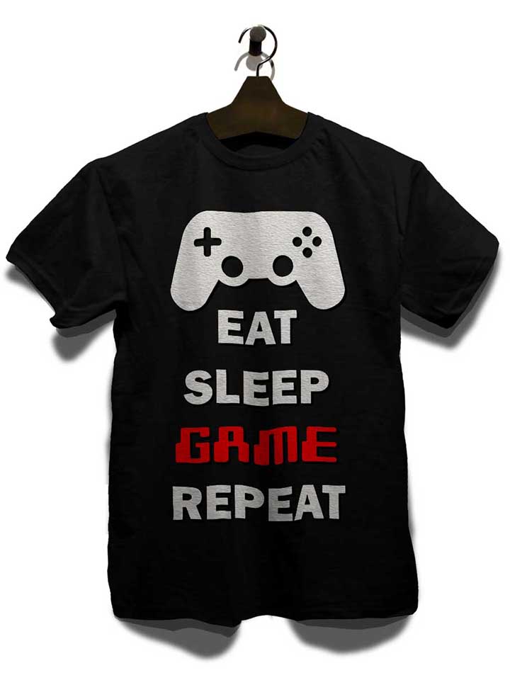 eat-sleep-game-repeat-t-shirt schwarz 3