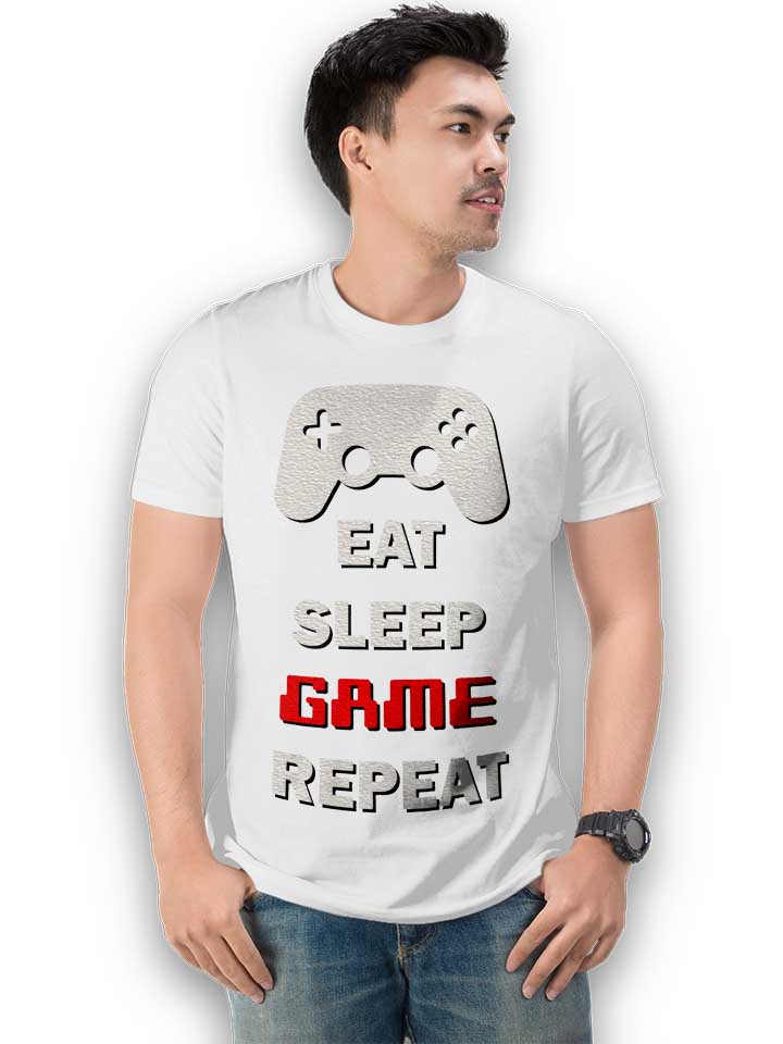 eat-sleep-game-repeat-t-shirt weiss 2