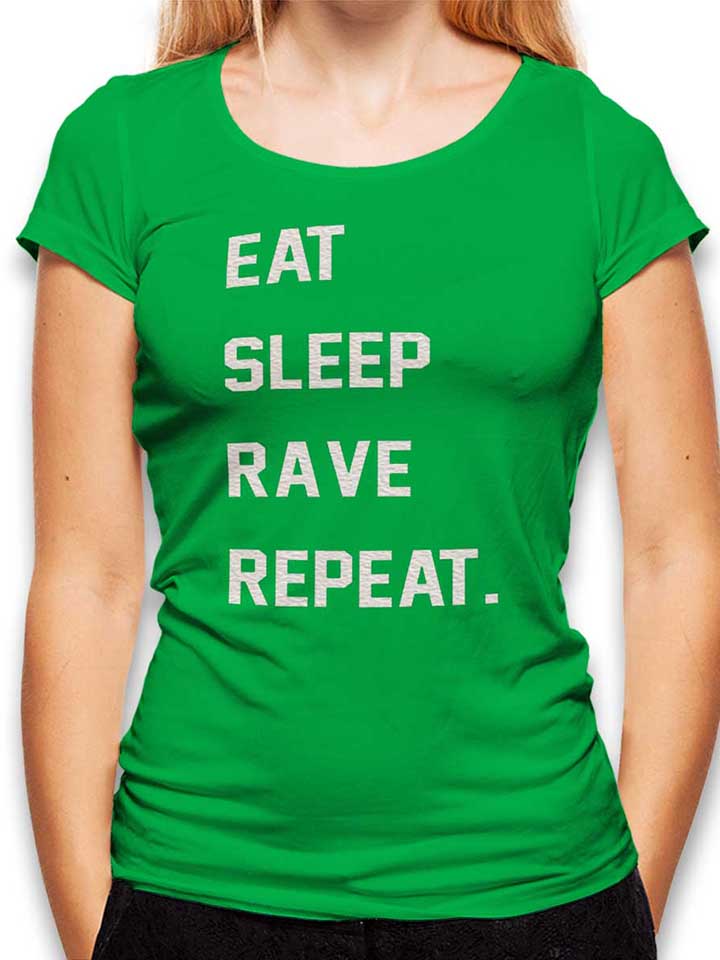 eat-sleep-rave-repeat-2-damen-t-shirt gruen 1