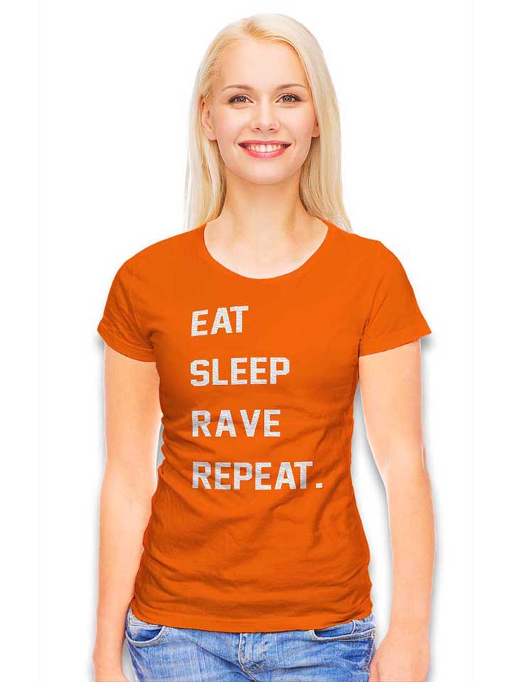 eat-sleep-rave-repeat-2-damen-t-shirt orange 2
