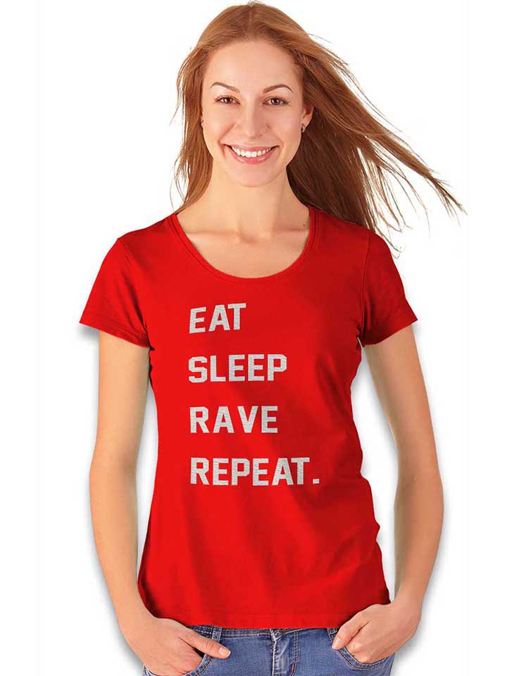 eat-sleep-rave-repeat-2-damen-t-shirt rot 2