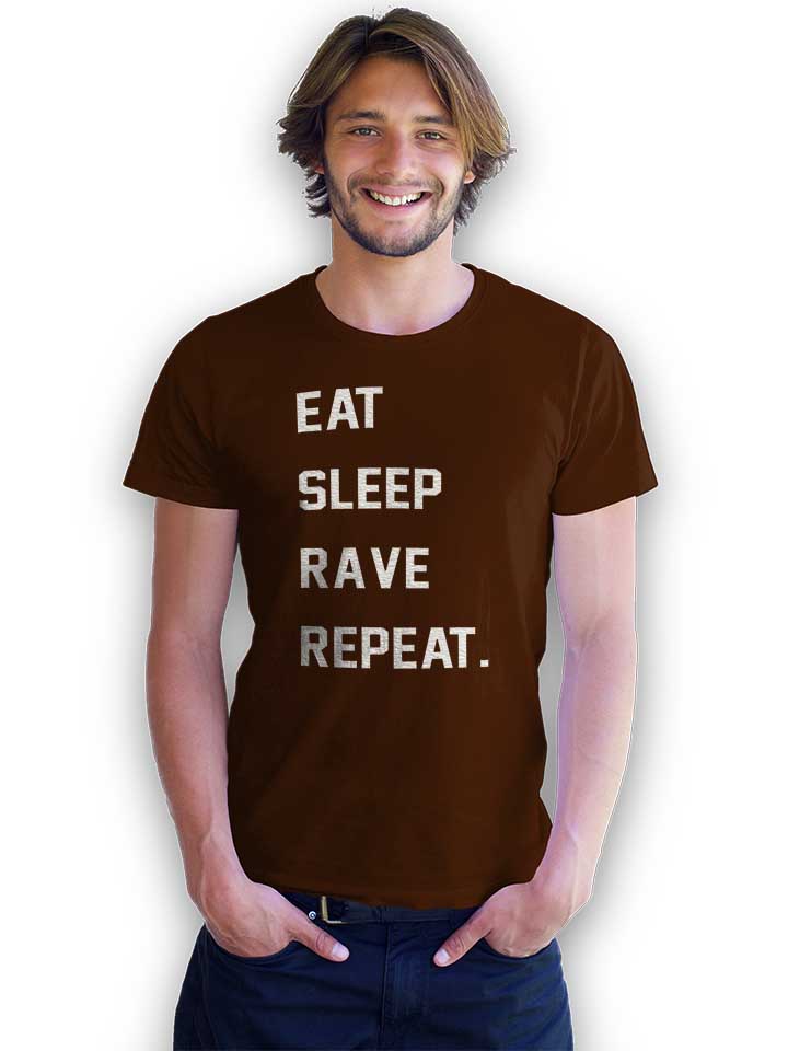 eat-sleep-rave-repeat-2-t-shirt braun 2
