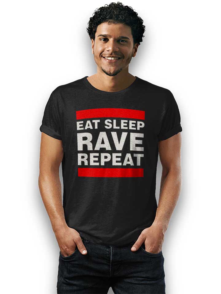 eat-sleep-rave-repeat-t-shirt schwarz 2