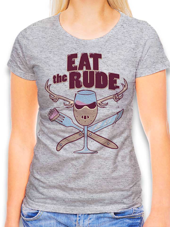 eat-the-rude-damen-t-shirt grau-meliert 1