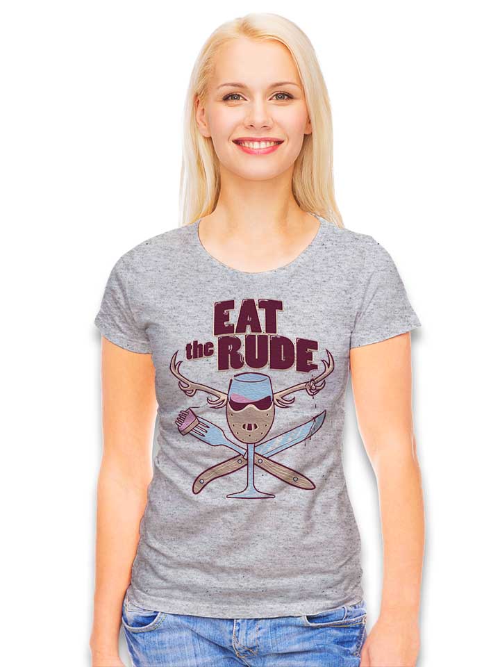 eat-the-rude-damen-t-shirt grau-meliert 2