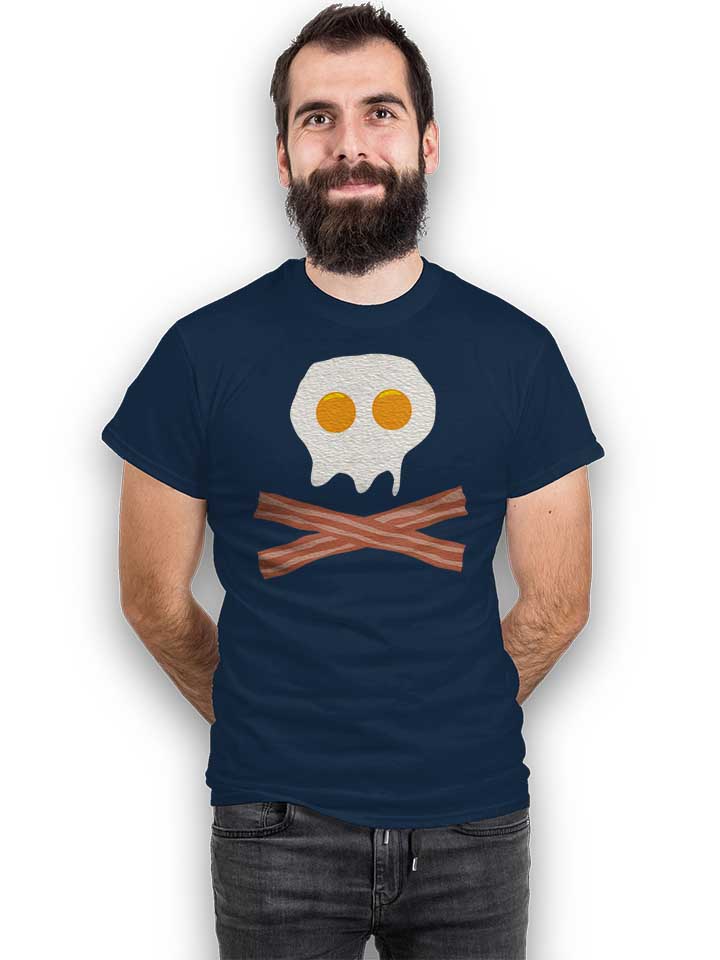 eggs-bacon-skull-t-shirt dunkelblau 2
