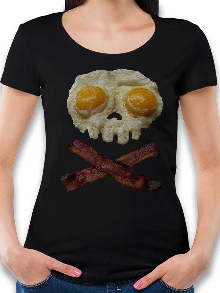 eggs-n-bacon-skull-damen-t-shirt schwarz 1