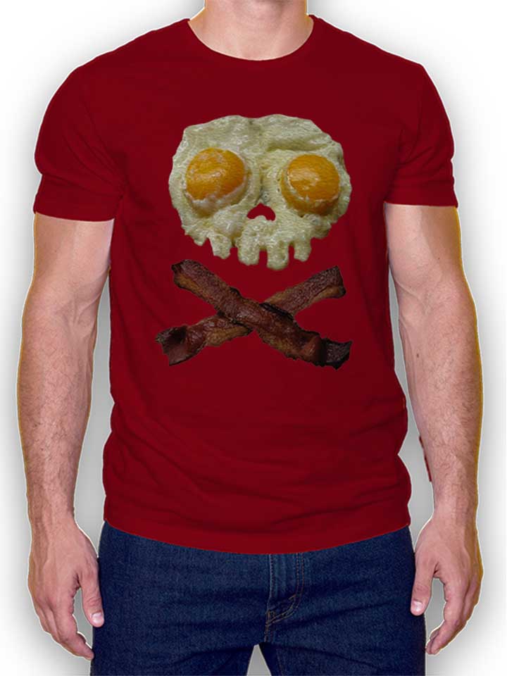 Eggs N Bacon Skull T-Shirt bordeaux L