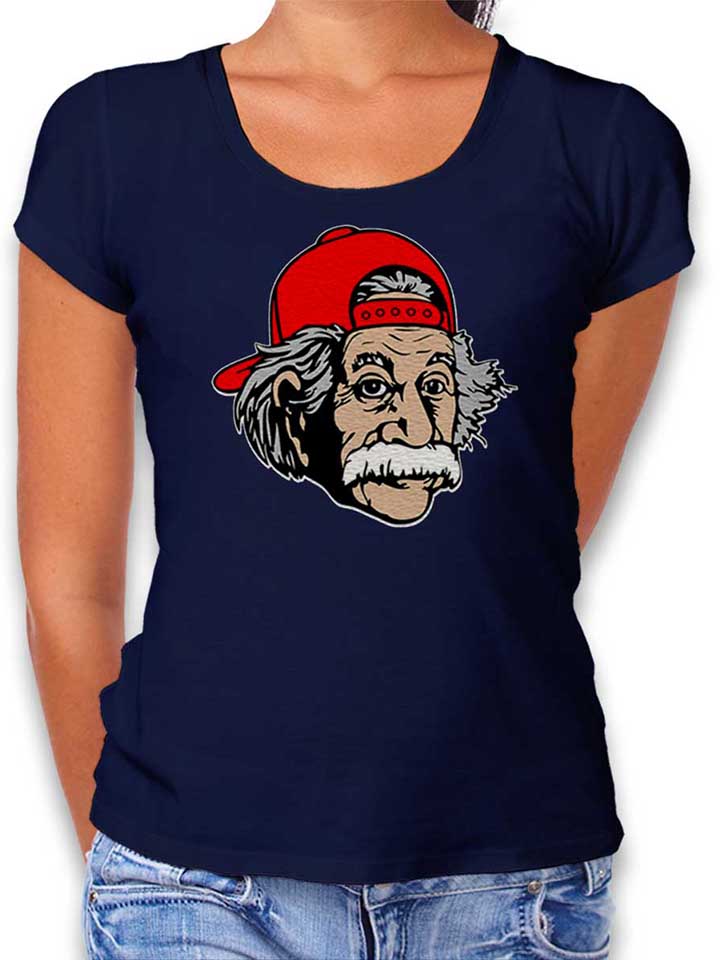Einstein Baseballcap Damen T-Shirt dunkelblau L